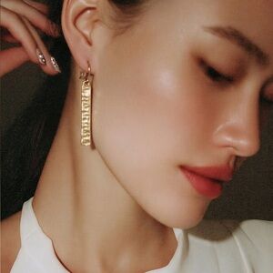 Gold Bar Earrings